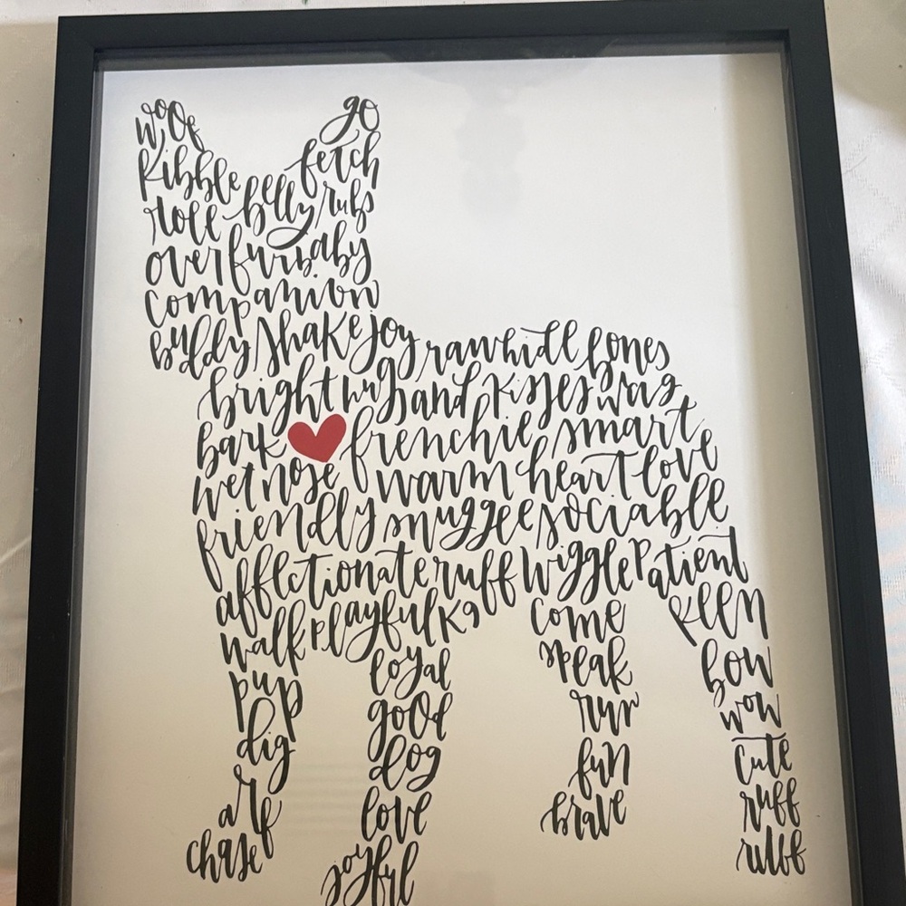 Framed Dog Silhouette Word Art